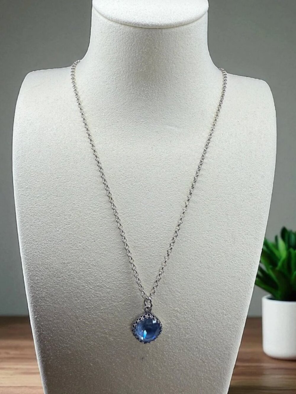 Wear His Reflection Antique-Wrapped Crystal Pendant - Trust God Charm